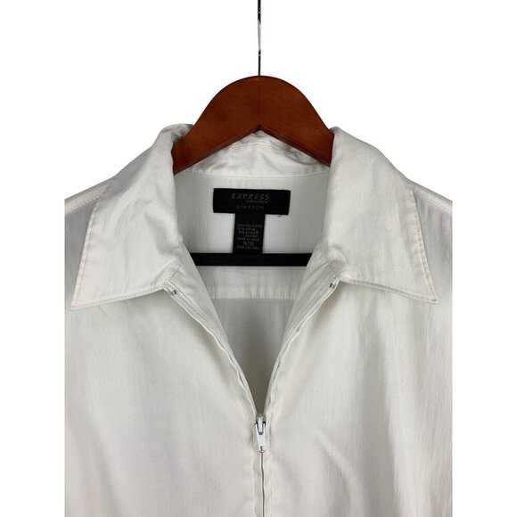 Vintage Express Womens White Stretch Blouse Size 9/10 - Picture 4 of 5